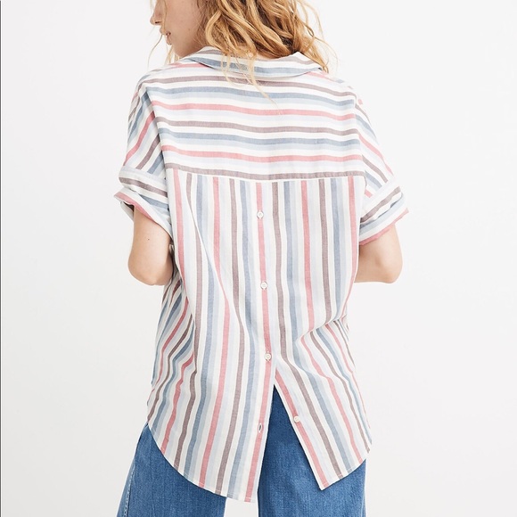 Madwell Courier Button-Back Shirt in Pocatello Stripe - Picture 2 of 9